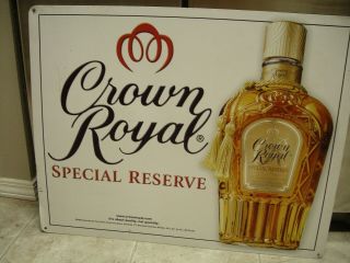 Rare Crown Royal Special Reserve Whiskey Metal Sign Large 28”x 22” 5