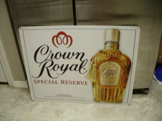 Rare Crown Royal Special Reserve Whiskey Metal Sign Large 28”x 22” 6