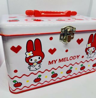 Vintage Sanrio My Melody Hello Kitty Rare Tin Pencil Box 1998