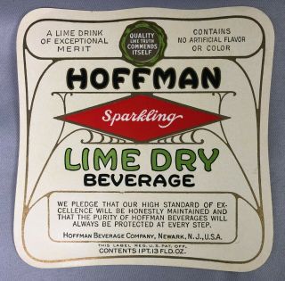 3 1931 Hoffman GINGER ALE Water LIME DRY SODA Bottle Label Newark NJ Vintage 3