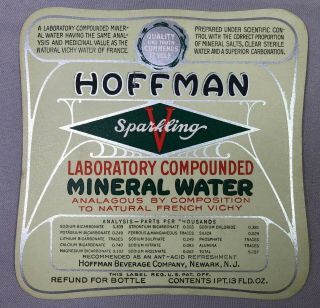3 1931 Hoffman GINGER ALE Water LIME DRY SODA Bottle Label Newark NJ Vintage 5