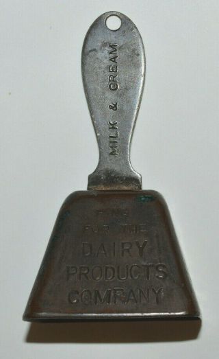 Vintage Dairy Products Company Bell Advertising Cow Image On Back Ice Cream Milk
