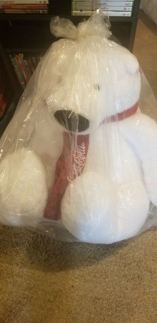 Coca - Cola Polar Bear Plush Stuffed - Animal Giant 30 " Inch