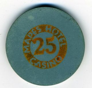 1940s $25 die - cut metal inlay chip from the Mapes Casino in Reno 2