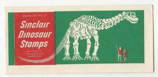 1959 Sinclair Dinosaur Stamps Set 2 Of 4 Vintage 3 Stamp Booklt