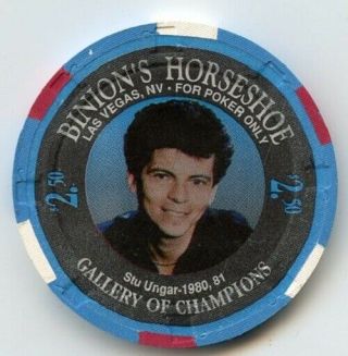 $2.  50 Binions Horseshoe - - " 1994 " Wsop Stu Unger - - Las Vegas - - Casino Chip