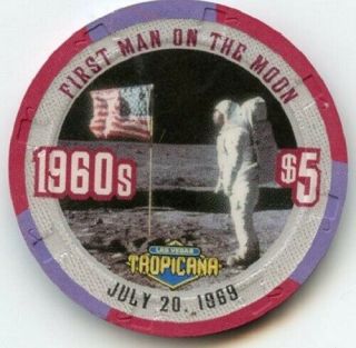 $5 Tropicana " Moon Landing " - - Las Vegas Nv - - Casino Chip