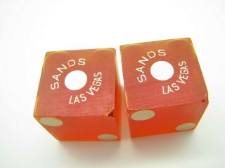 Vintage Red & White Casino Dice Las Vegas Sands Craps Table Gambling Lucite