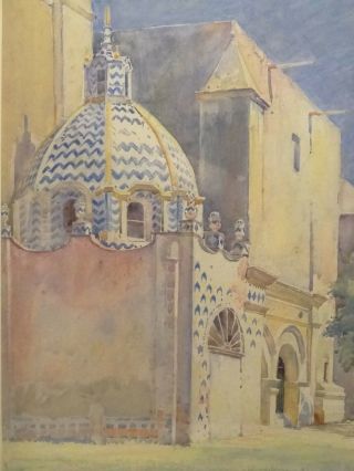 Ellsworth Woodward Newcomb College Pottery Watercolor Chapel 3