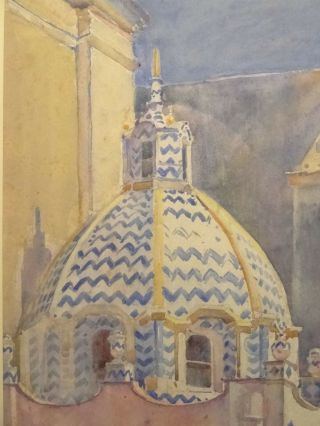 Ellsworth Woodward Newcomb College Pottery Watercolor Chapel 4