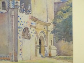 Ellsworth Woodward Newcomb College Pottery Watercolor Chapel 5