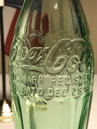 PAT ' D DEC.  25,  1923 Coca - Cola Hobbleskirt Coke Bottle - CALDWELL,  TEX Texas 6