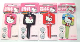 4 Sanrio Hello Kitty :pink,  Red,  Black,  Green House Key Blank Kw Kwikset