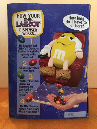 M&M ' s La - Z - Boy Dispenser Ltd Edition Collectible 1999 Yellow Peanut M&M Mars NIB 4