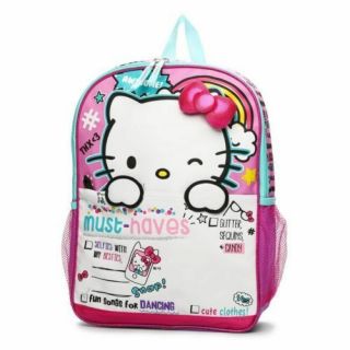 Hello Kitty " Must - Haves " 16 " Backpack School Book Bag Cute 3d Bow Licensed