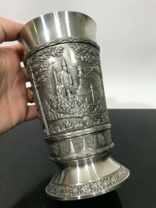 Vtg Sks Zinn German Pewter Metal Beer Stein Cup Mug