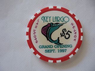 $5 Key Largo " Grand Opening 1997 " Las Vegas,  Nevada