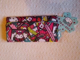 Adorable Colorful Hello Kitty - Long Zipper Wallet With Japanese Writing