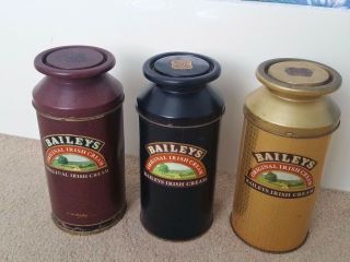Set Of (3) Baileys Irish Cream Tins Red Black Gold –