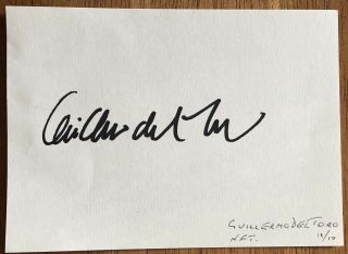 Movie Director Guillermo Del Toro Autograph Album Page With Date & Location