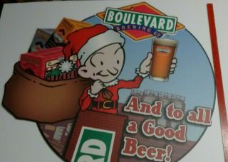 Boulevard Brewing Co Double Sided Cardboard Beer Sign Bar Man Cave Approx 36 "
