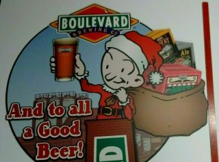 Boulevard Brewing Co Double Sided Cardboard Beer Sign Bar Man Cave Approx 36 