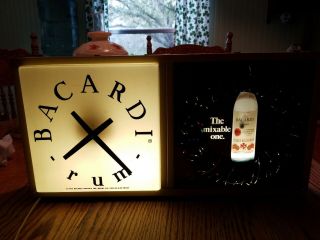 1972 Psychedelic Bacardi Rum Clock And Sign