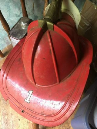 Vintage 1960 ' s TEXACO Fire Chief Fireman’s Toy Helmet Hat HIGH EAGLE INTACT 4