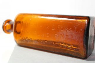 Vintage Amber Bottle Schlotterbeck & Foss Co Pint Portland Maine