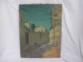 Antique French Framed Oil Painting On Canvas,  Signed,  Early 20th Century.