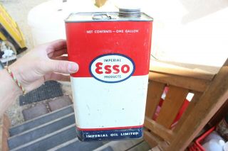 Vintage Esso Imperial Oil Can One Gallon Oil Tin Advertising Car Trunk Display