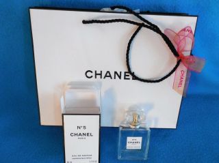 Chanel No.  5 Eau De Parfum Empty Spray Bottle 1.  7 Oz.  - Box - Gift Bag
