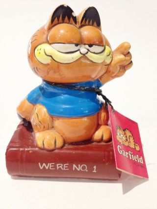 Garfield Enesco Ceramic Figurine 1978 With Tag Vtg We 