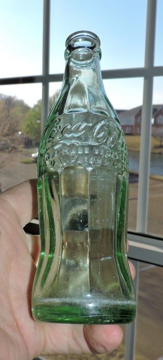 2049 Vintage Green Glass Hobbleskirt Coca Cola Soda Bottle 6 Oz Newport Ar