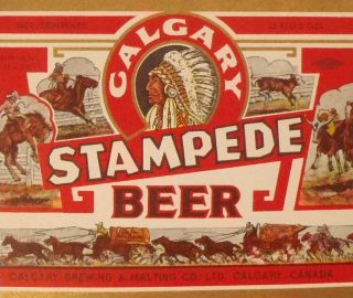 Calgary Stampede Beer Label Canada 12 Oz