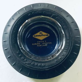 Vintage Goodyear Tire Logo Ashtray Snows Tire Auburn - Lewiston - Portland Me