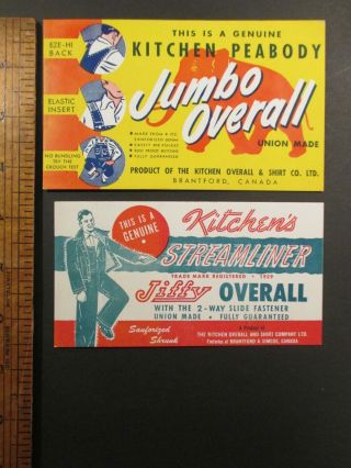 Kitchen Denim Overall Advertising Blotters Jumbo & Streamliner Brantford Ontario