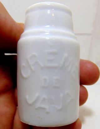Unusual " Creme Of Java " Small Cold Cream / Ointment Pot C1920 