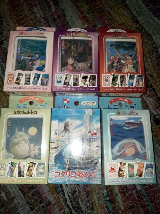 Studio Ghibli Set Of 6 Playing Cards,  Kiki,  Totoro,  Ponyo,