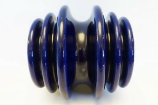 Qqbx Large Heavy Porcelain Insulator,  Cobalt Blue Glaze 4 Inches High