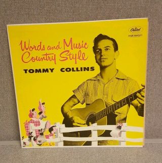 Tommy Collins: Words And Music Country Style Lp Turquoise Label Capitol T776