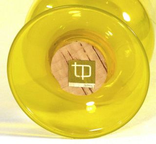 Vintage Yellow Glass INVERTED SHOW GLOBE Display Bottle VASE Apothecary Jar 2