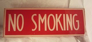 Vintage Lucite No Smoking Sign Red & White