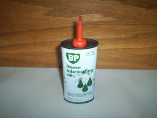 Vintage Bp British Petroleum Home Lubricating Handy Oiler 4oz Oil Can Tin :empty