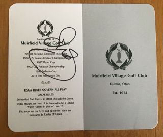 Rory Mcelroy Signed Muirfield Village Golf Club Scorecard