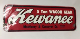 Vintage Metal Kewanee Farm Equipment Machinery Implement Sign