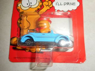 Vintage 1990 Carded/Sealed Ertl Die Cast Metal Garfield I ' ll Drive VW Car 3
