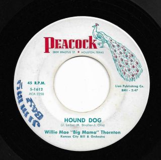 Mod R&b Rocker 45 Willie Mae Big Mama Thornton Hound Dog/rock A Bye Baby Hear