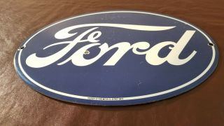 Vintage Ford Porcelain Auto Gas Service Old Dealership Trucks Cars Sales Sign