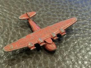 Vintage Tootsietoy Cracker Jack Atlantic Clipper Metal Sea Airplane Prize Charm